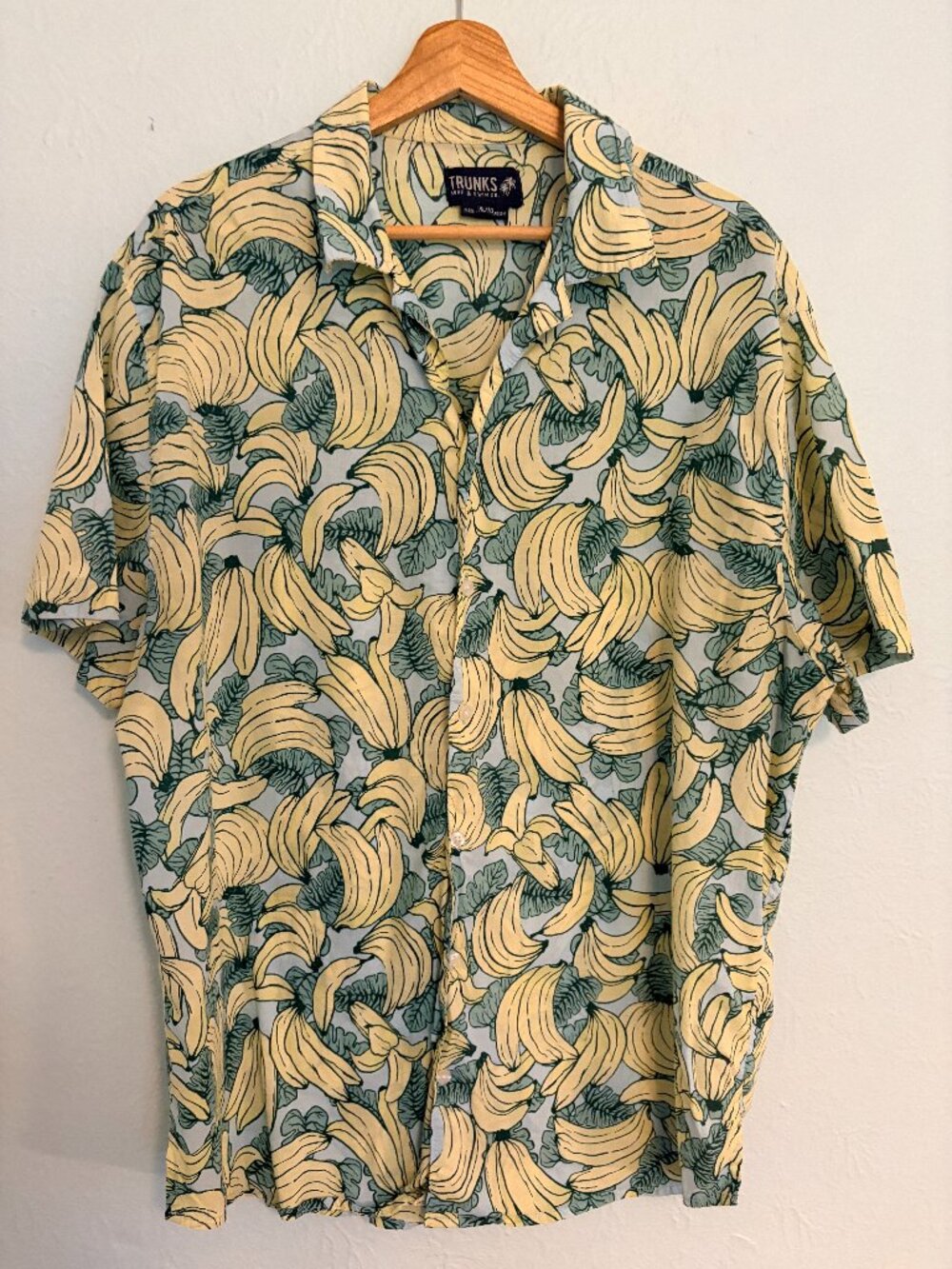 Trunks Surf Swim Co Banana Hawaiian Shirt Cotton Mens XL Resortwear Vacation
